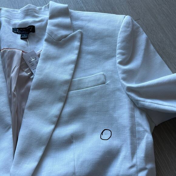 J Crew Alexandra Blazer In Stretch Linen Blend Womens Size 8 White - Picture 15 of 16